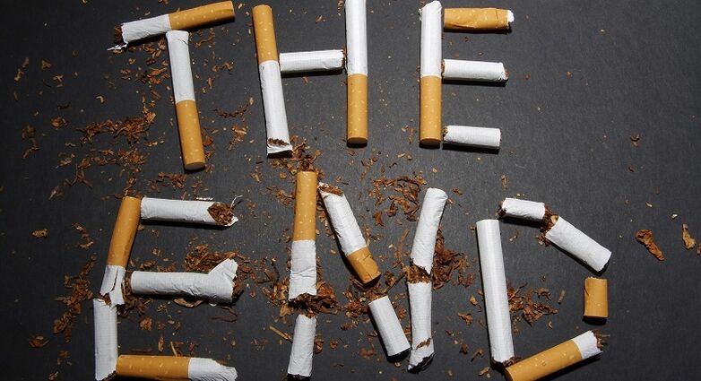 zerbrochene Zigaretten und Folgen der Raucherentwöhnung
